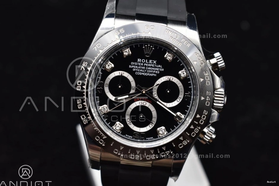 BTF Rubber Diamonds Black Daytona Edition Strap 116519 768 SA Modern Oysterflex on Best 1:1 Dial 0815